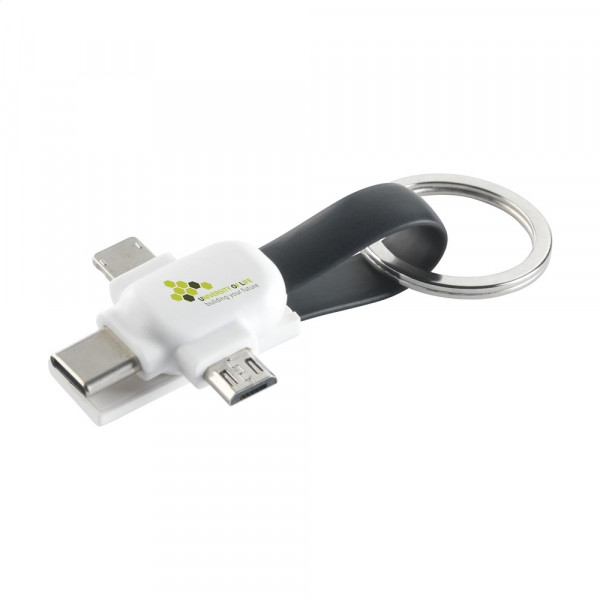 Connection 3-in-1 Schlüsselanhänger mit Ladekabel
