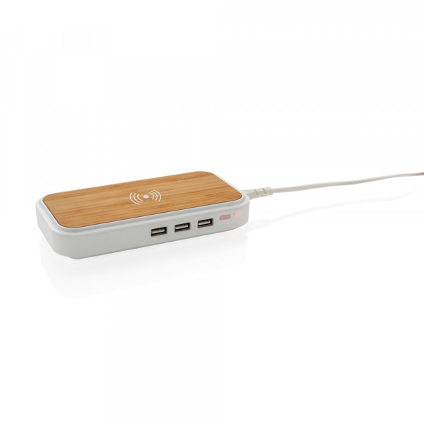 Bamboo 5W Wireless-Ladegerät mit 3 USB-Anschlüssen