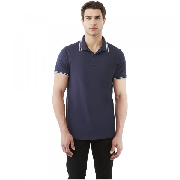 Fairfield Poloshirt mit weißem Rand für Herren