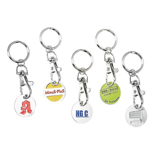 Karabinerhaken mit 1€-Chip aus Metall