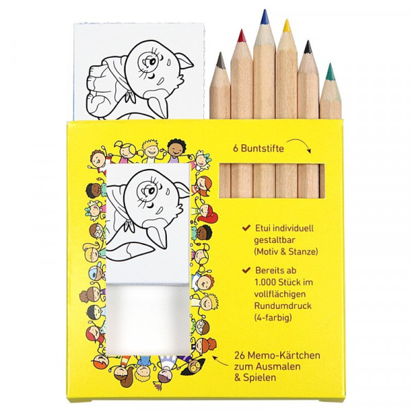 Buntstift Memo-Set, inklusive Rundumdruck, Mal- und Spieleset