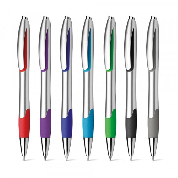 MILEY SILVER. Kugelschreiber mit Gummigriff