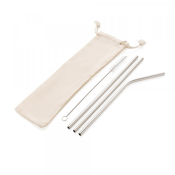 3-teiliges Trinkhalm-Set aus Stainless Steel