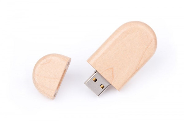 USB Stick Holz Oval 512 MB