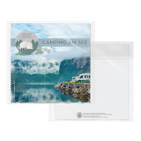 POLYCLEAN rPET Brillenputztuch 18x18 cm im Cellulosebeutel, All-Inclusive-Paket