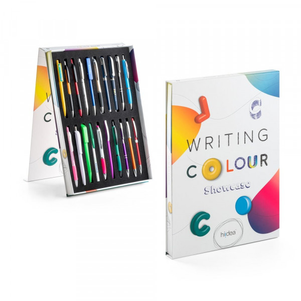 COLOUR WRITING SHOWCASE. Mustermappe mit 20 Kugelschreibern 