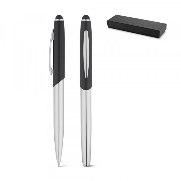 DOUBLETTE. Schreibset mit Tintenroller und Kugelschreiber aus Metall