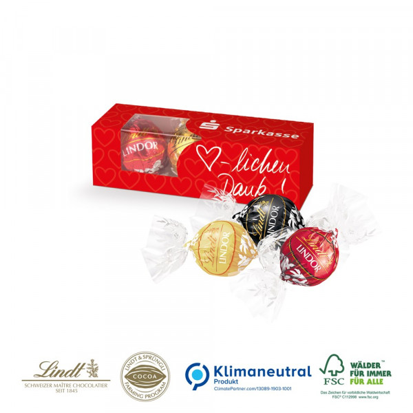 Lindt Lindor Präsent, 3er, Klimaneutral, FSC®