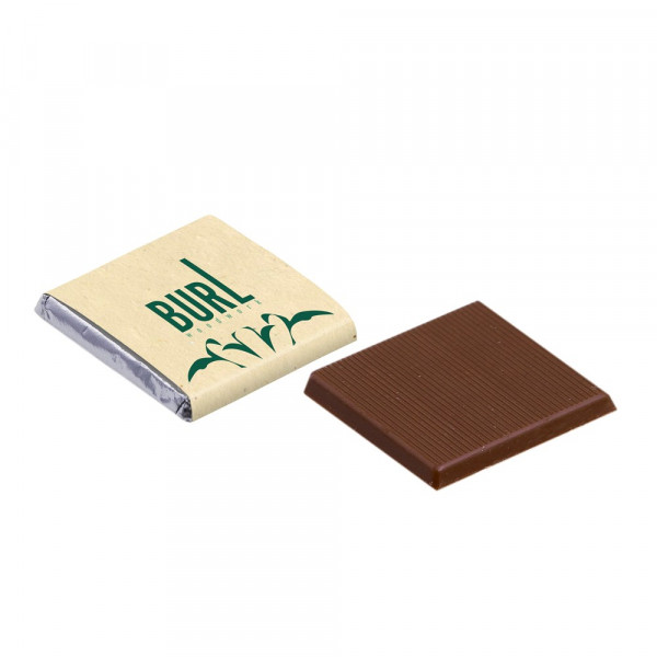 Schokotäfelchen aus recyeltem Papier