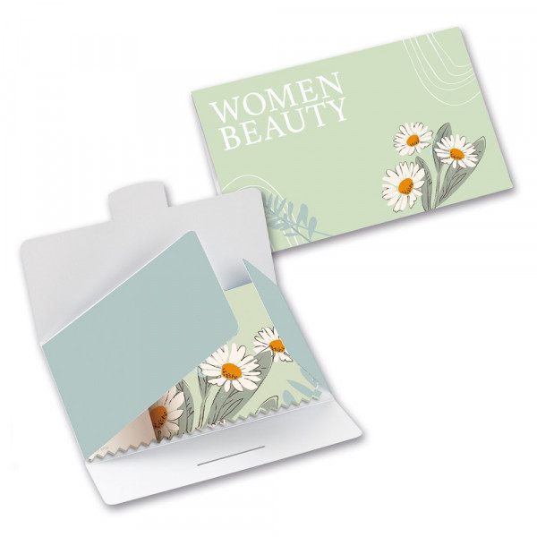 POLYCLEAN rPET Brillenputztuch 20x20 cm im Papieretui, All-Inclusive-Paket