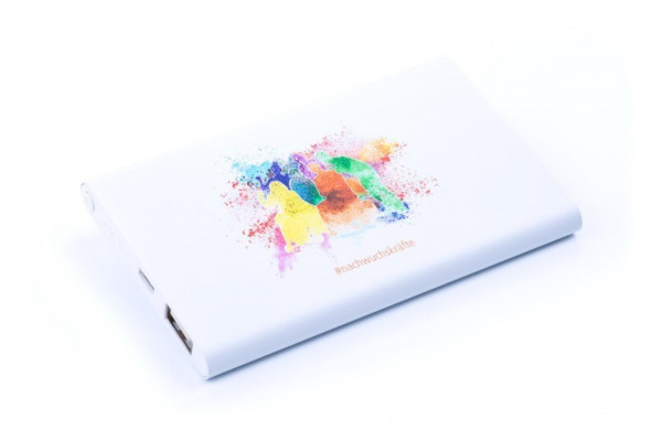 Powerbank Slim weiß lackiert 4.000 mAh