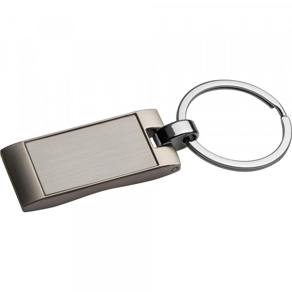 Metall-Schlüsselanhänger, rechteckig mit gewellter Rückseite