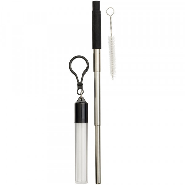 Zeya wiederverwendbarer Strohhalm aus Edelstahl mit Schlüsselanhänger