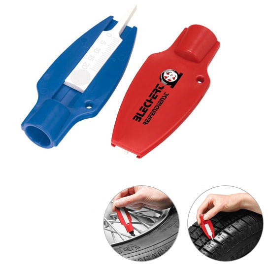 Reifenprofiltiefenmesser mit Ventilkappendreher