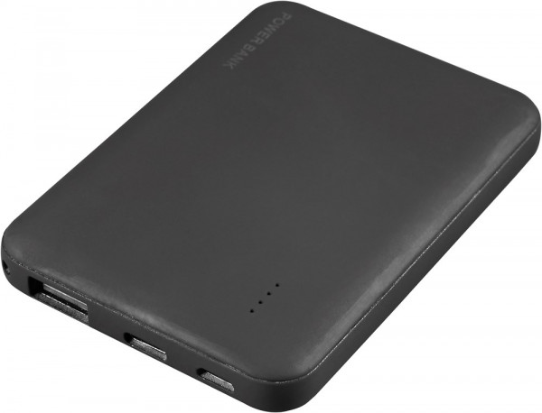 5.000 mAh Powerbank mit Softtouch, USB Typ C und vierstufiger Ladestandsanzeige