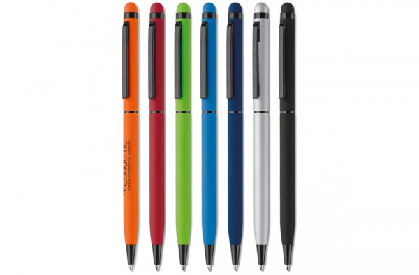 Kugelschreiber Stylus Metall gummiert
