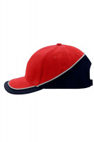 Red/navy/light-grey (ca. Pantone 1795C/539C/421C)