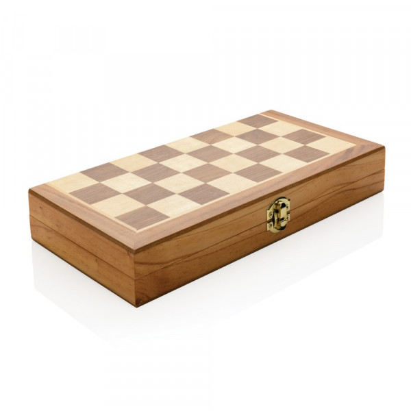 Faltbares Schach-Set aus Holz