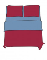 Soft Blue, Jester Red