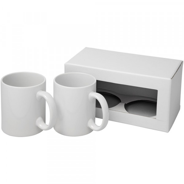 Ceramic Geschenkset mit 2 Bechern mit Sublimationsdruck